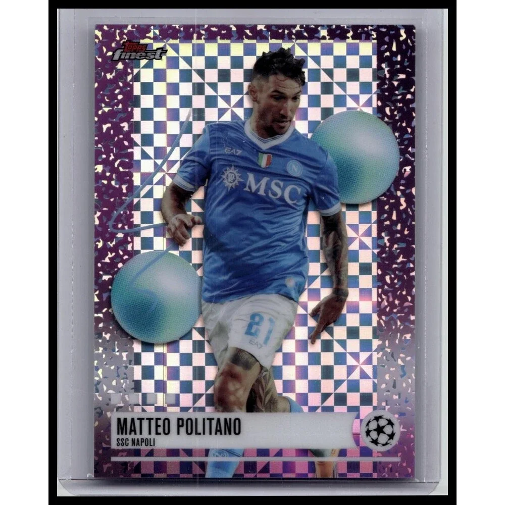 2025-26 Finest UEFA Matteo Politano Purple Checkerboard Refractor #/99 Napoli